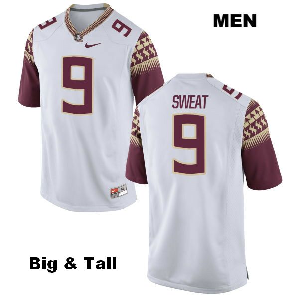 Men's NCAA Nike Florida State Seminoles #9 Josh Sweat College Big & Tall White Stitched Authentic Football Jersey BRG5369OC